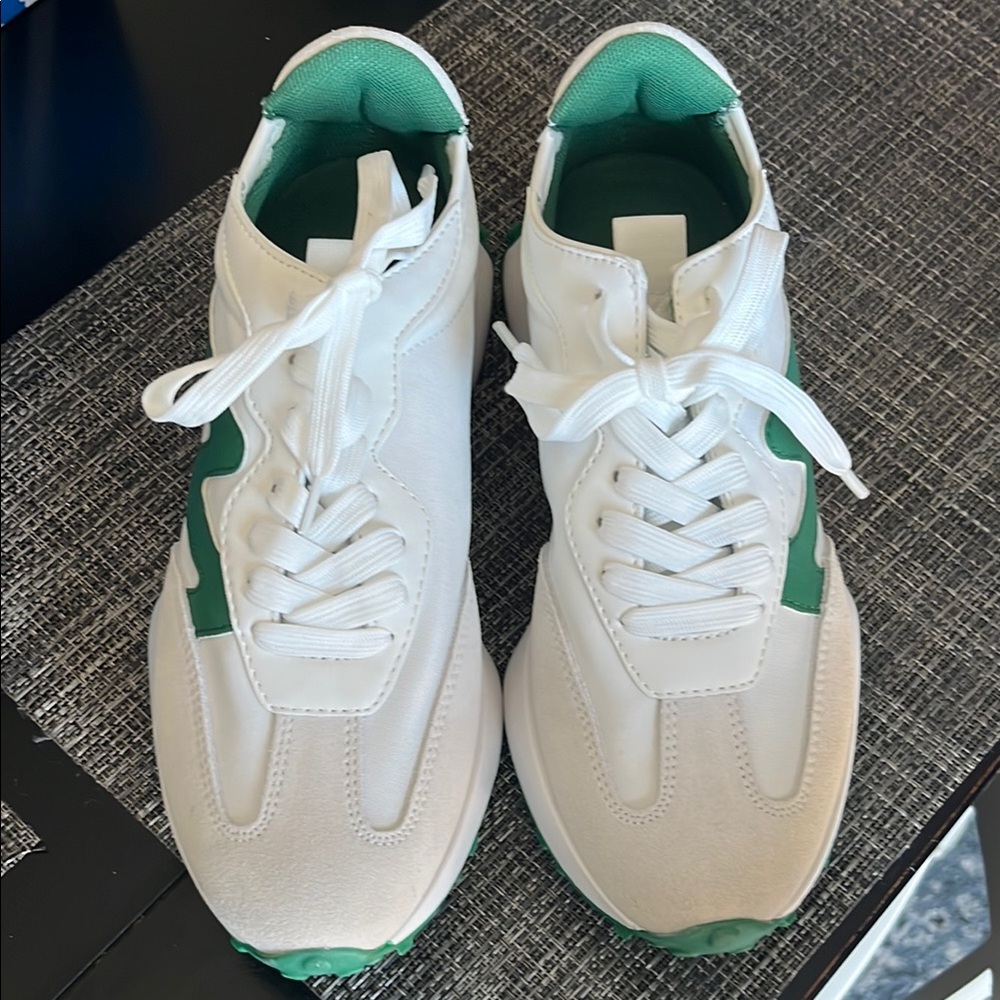 Steve Madden Campo White and Green Sneakers
